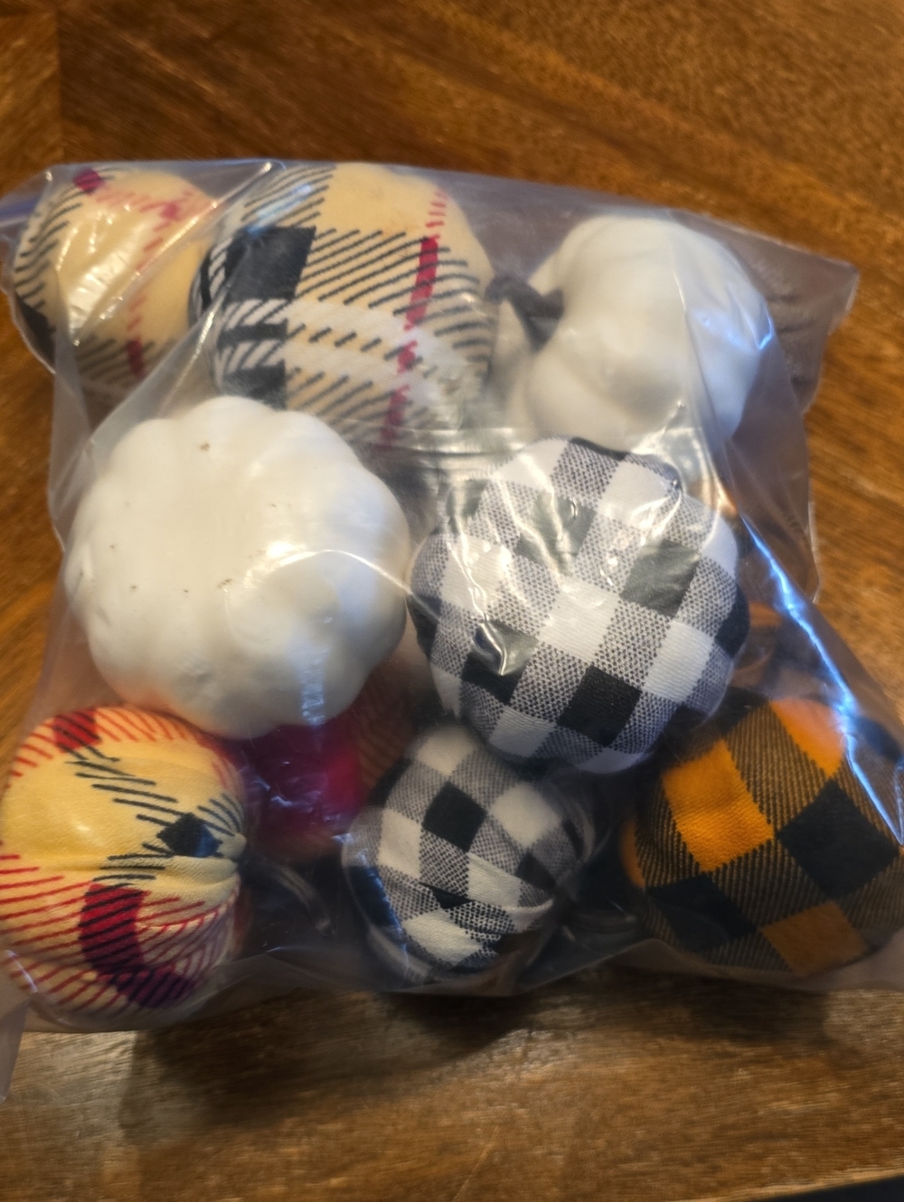 Decorative Mini Fabric Pumpkins - Assorted Black, White, Yellow, Cream